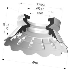 Ventosa Piatta Serie 7FP Ø 59.5mm