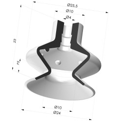 Ventosa 1.5 Soffietti Serie 1 Ø 25MM