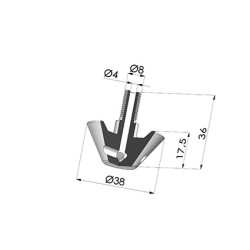 Testa d'aspirazione per guarnizioni per centraggi bottiglie Serie TAC - Øest 38MM