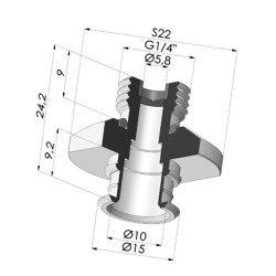 Inserto  a resca  Maschio G1/4" - con Filtro