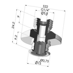 Inserto  a resca  Maschio G1/4" - con foro calibrato
