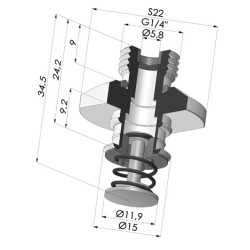Inserto  a resca  Maschio G1/4" - con Tastatore