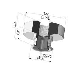 Inserto  a resca  Femmina G1/8" - con foro calibrato