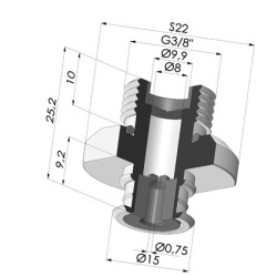 Inserto a resca  Maschio G3/8" - con foro calibrato