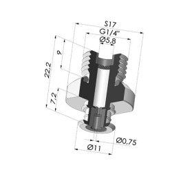 Inserto a resca  Maschio G1/4" - con foro calibrato