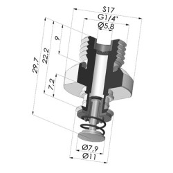 Inserto a resca  Maschio G1/4" - con Tastatore