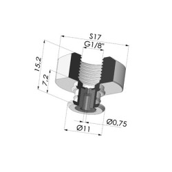 Inserto a resca  Femmina  G1/8" - con foro calibrato