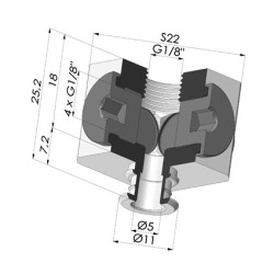 Inserto a resca  Femina G1/8" - con 5 uscite