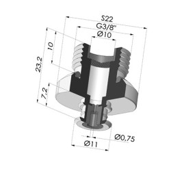 Inserto a resca  Maschio G3/8" - con foro calibrato