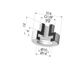 Inserto Rivettato Maschio G1/8"