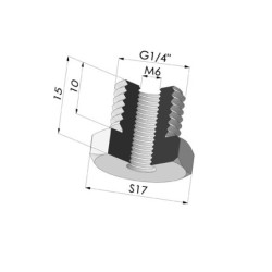 Adattatore - Maschio G1/4" - Femmina M6