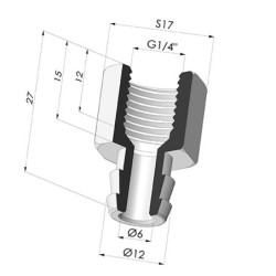 Inserto a resca  Femmina G1/4"