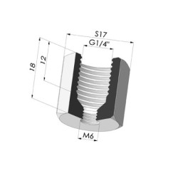 Adattatore - Femmina G1/4" - Femmina M6