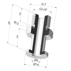 Inserto Rivettato Maschio G1/4"