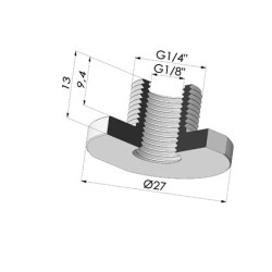 Adattatore - Maschio G1/4" - Femmina G1/8"