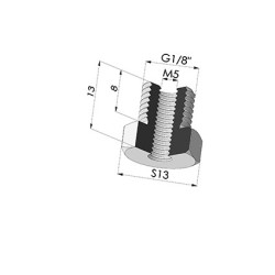 Adattatore - Maschio G1/8" - Femmina M5