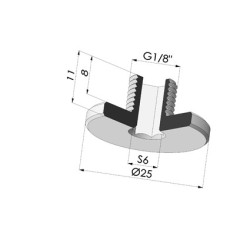 Vite 1/8G - ØTesta 25MM - L 11MM