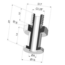 Inserto Rivettato Maschio G1/8"
