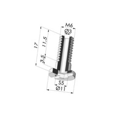 Vite M6 - ØTesta 11MM - L 17MM