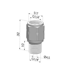 Palpatore a Sfera Serie PB - Øvuoto maschio G1/4"