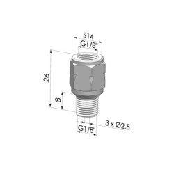 Palpatore a Sfera Serie PB - Øvuoto maschio G1/8"