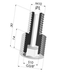 Adattatore - Maschio M10/150 - Maschio G3/8"