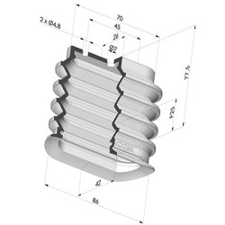 Ventosa Ovale  4.5 Soffietti Serie 4BO 86x42MM