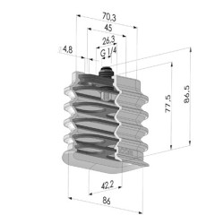 Ventosa Ovale  4.5 Soffietti Serie 4BO 86x42MM - Tas