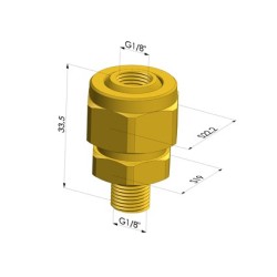 Snodo sferico Serie RO - Maschio G1/8" - Femmina G1/8"