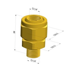 Snodo sferico Serie RO - Maschio G1/4" - Femmina G1/4"