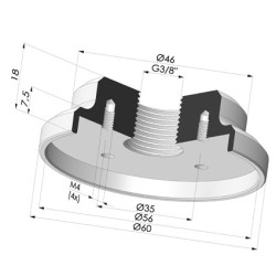 Attaco Rivettato Femmina G3/8"