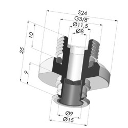Inserto a resca   Maschio G3/8 " - con filtro