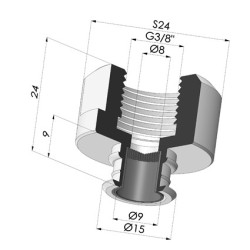 Inserto a resca   Femmina G3/8"- con filtro