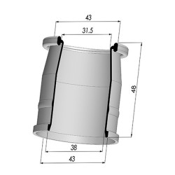 Membrana - Øest 43MM - Øint 38MM - H 48MM