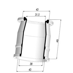 Membrana - Øest 43MM - Øint 38MM - H 48MM