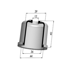 Membrana - Øest 44MM - Øint 36MM - H 40MM