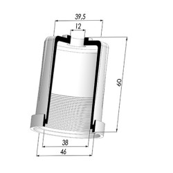 Membrana - Øest 46MM - Øint 38MM - H 61MM