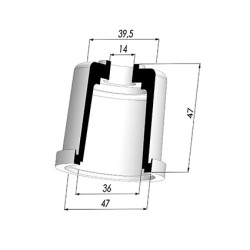 Membrana - Øest 47MM - Øint 36MM - H 47MM
