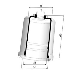 Membrana - Øest 51MM - Øint 44MM - H 63MM