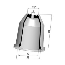 Membrana - Øest 52MM - Øint 43MM - H 58MM