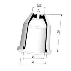 Membrana - Øest 52MM - Øint 43MM - H 58MM