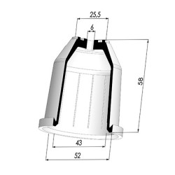 Membrana - Øest 52MM - Øint 43MM - H 58MM