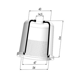 Membrana - Øest 54MM - Øint 47MM - H 54MM
