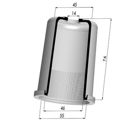 Membrana - Øest 55MM - Øint 46MM - H 74MM