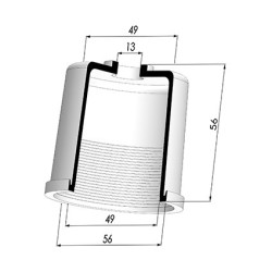 Membrana - Øest 56MM - Øint 49MM - H 56MM