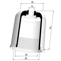 Membrana - Øest 62MM - Øint 54MM - H 70MM