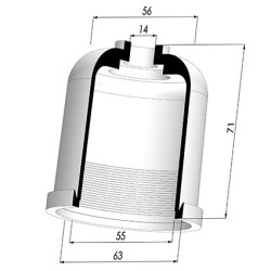 Membrana - Øest 63MM - Øint 55MM - H 71MM