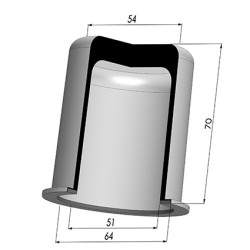 Membrana - Øest 64MM - Øint 51MM - H 70MM