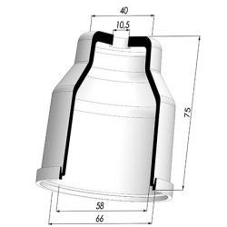 Membrana - Øest 66MM - Øint 58MM - H 75MM