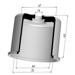 Membrana - Øest 75MM - Øint 64MM - H 62MM